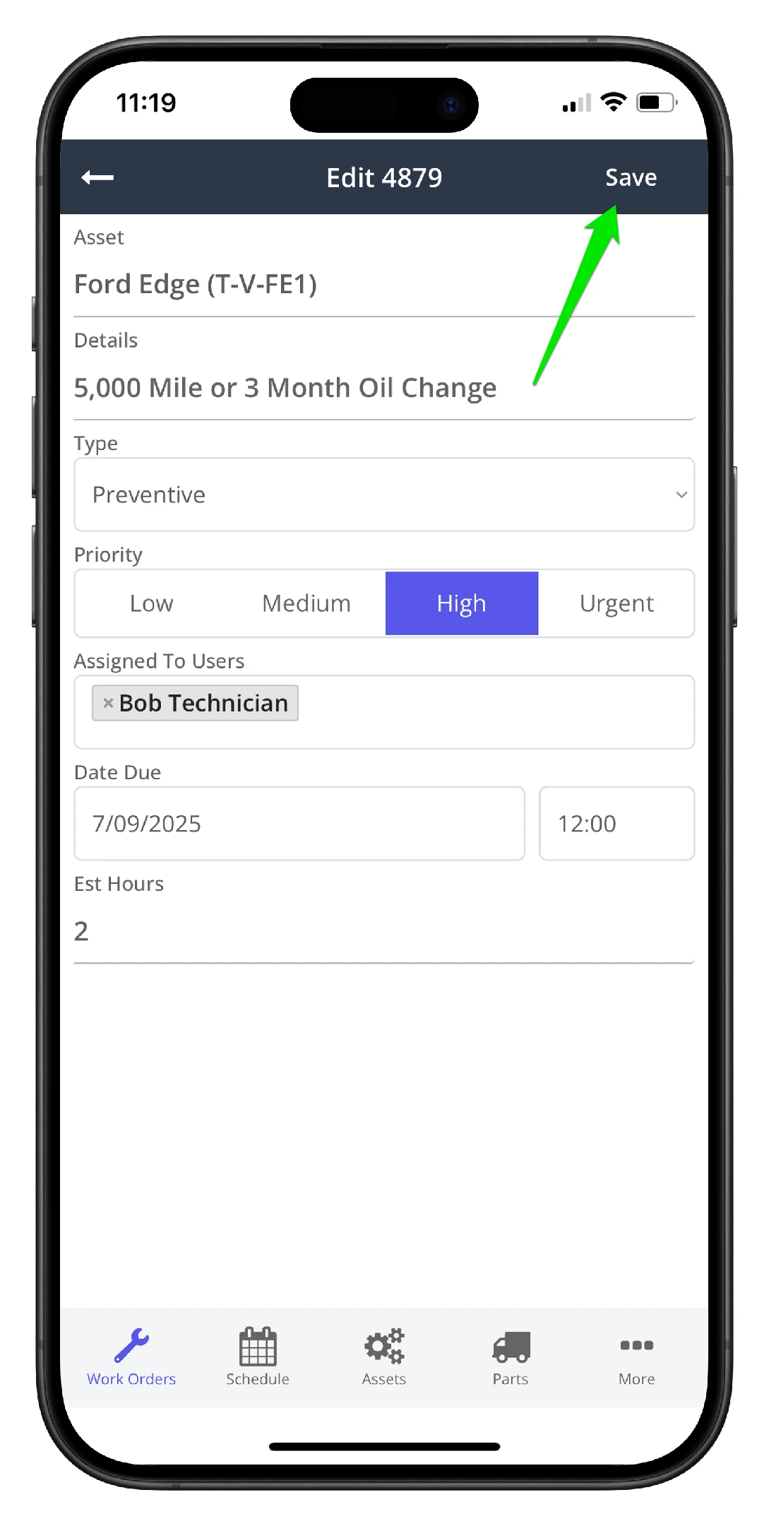 Edit Work Order on Mobile - 4