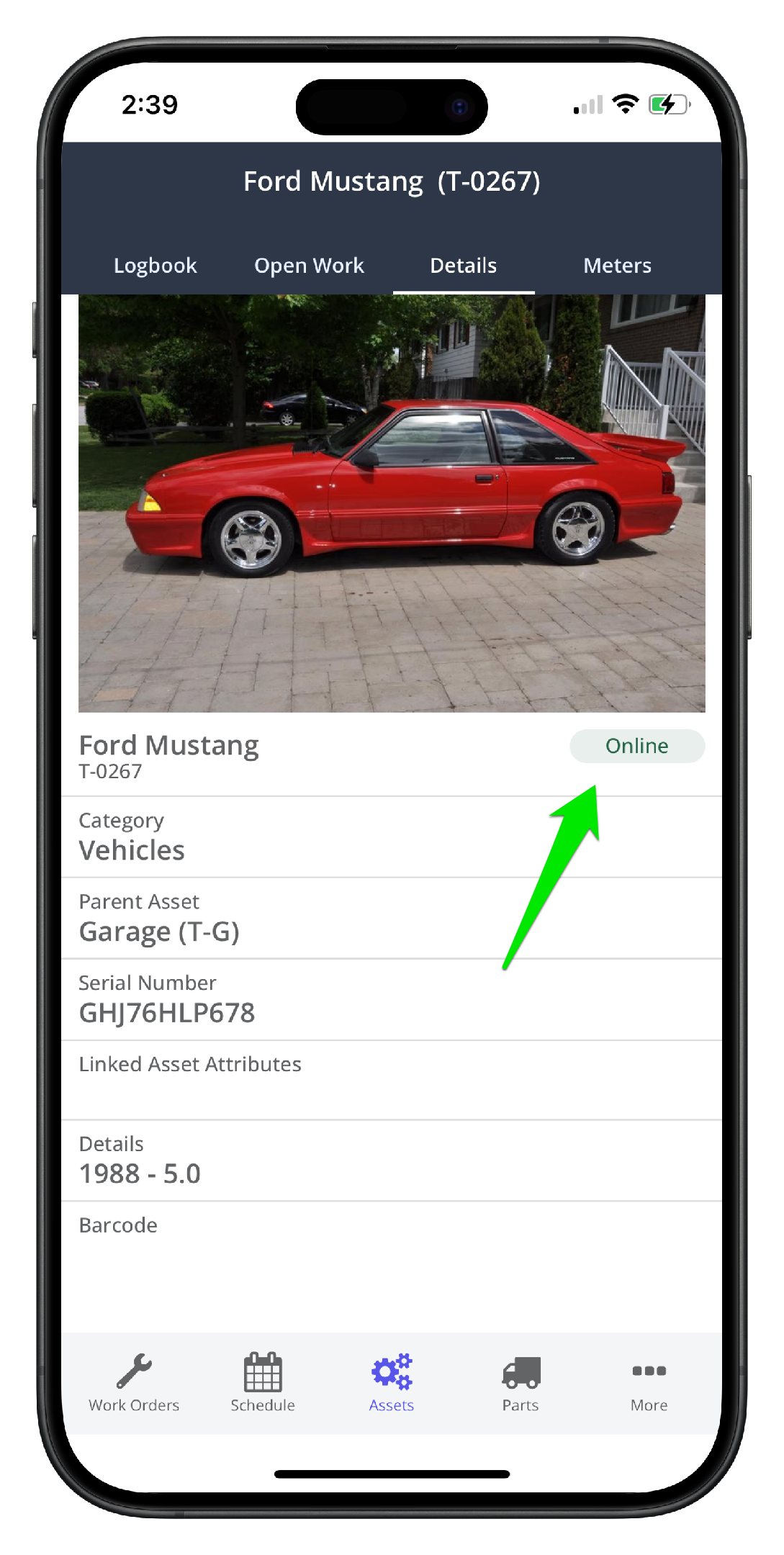 Set an Asset Offline/Online on Mobile - 4