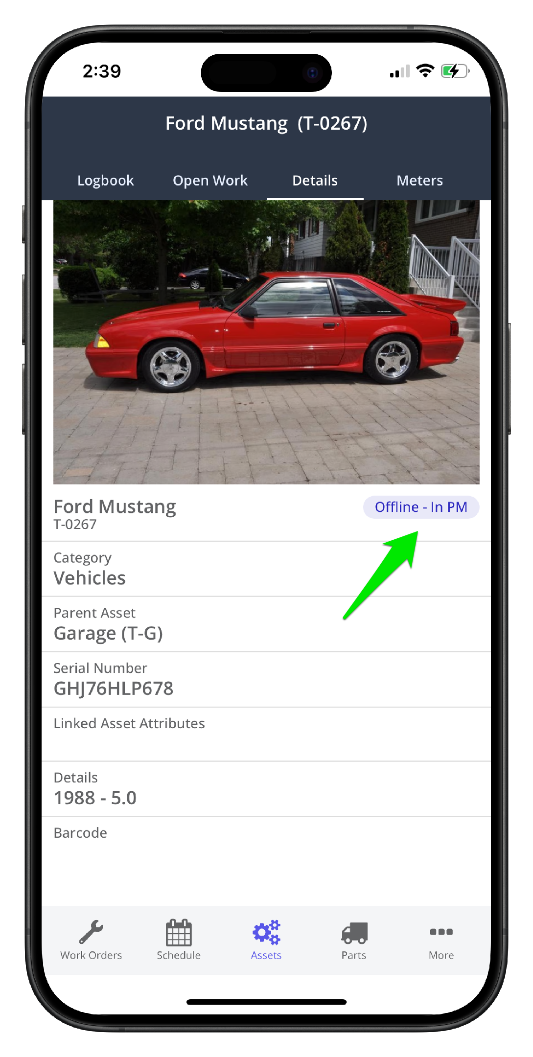 Set an Asset Offline/Online on Mobile - 6