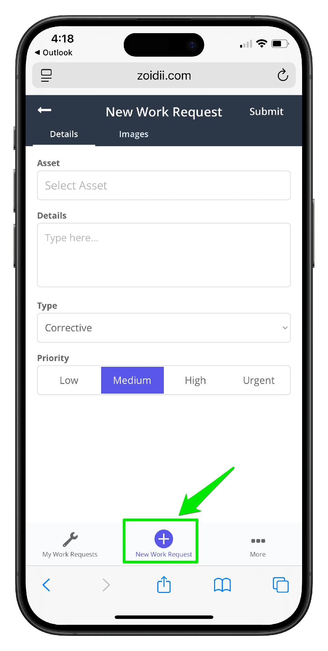 Create a Guest Work Request on Mobile CMMS - 5