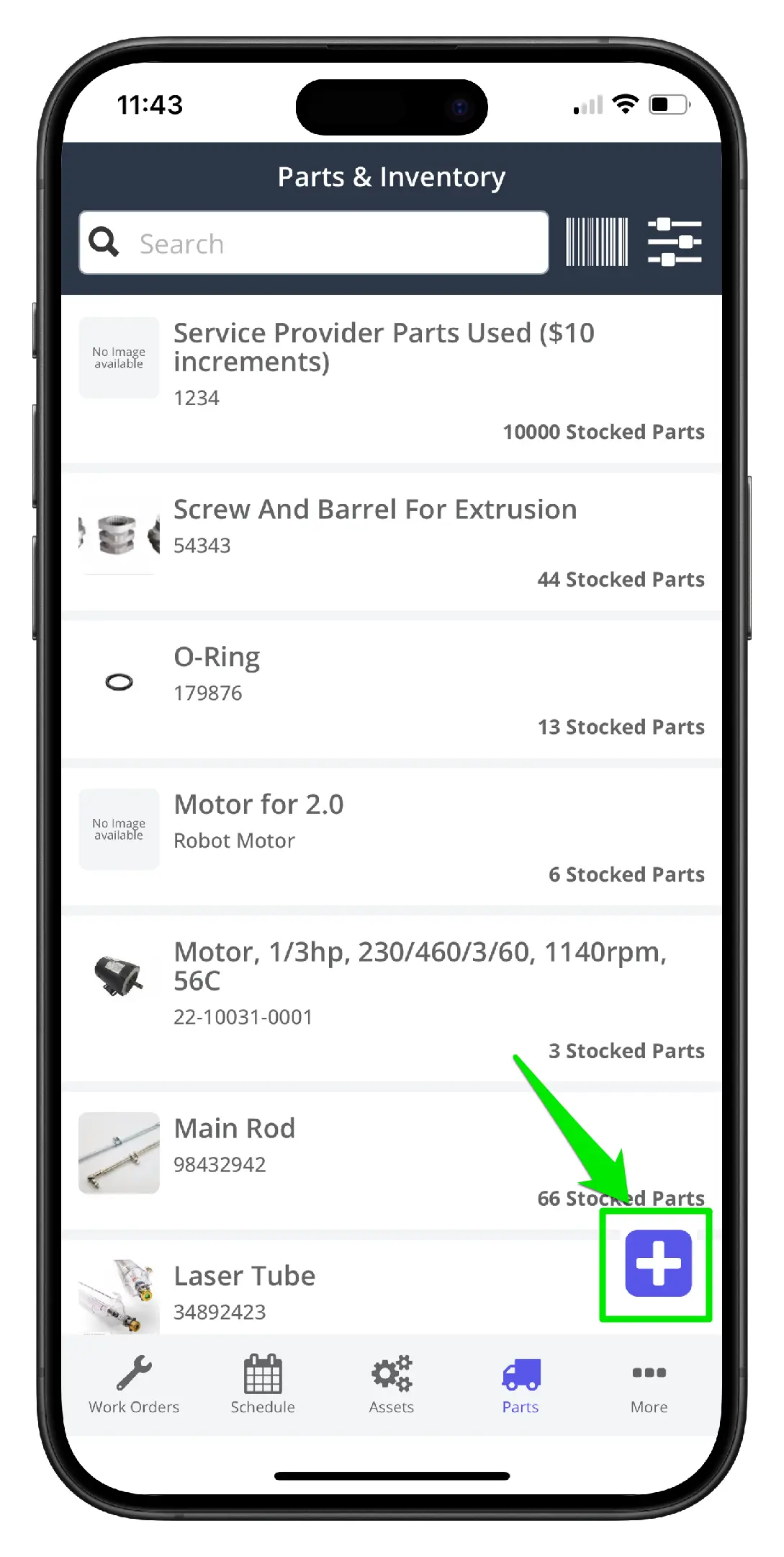 Add a Part using the Mobile App - 2
