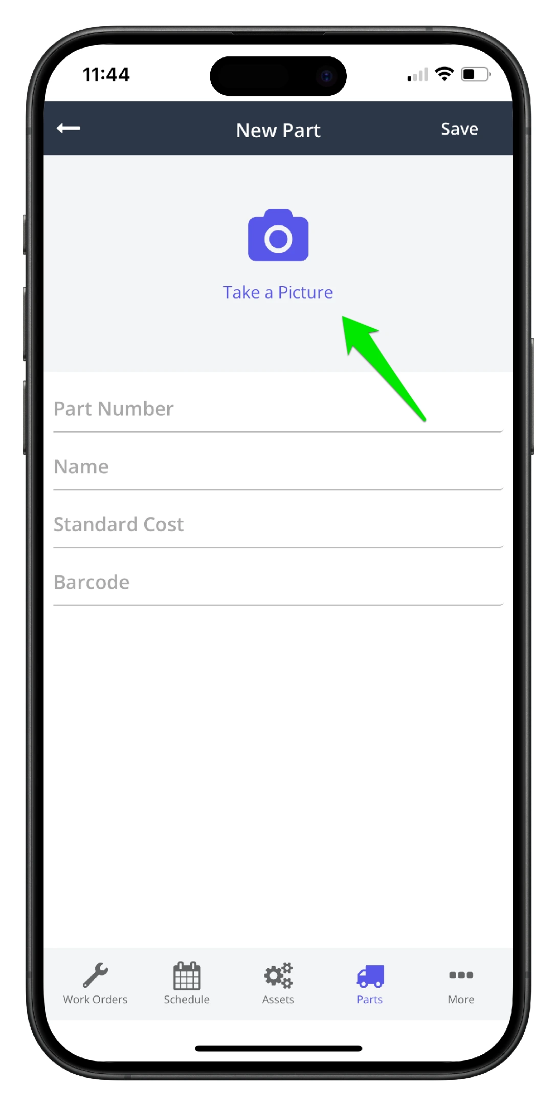Add a Part using the Mobile App - 3