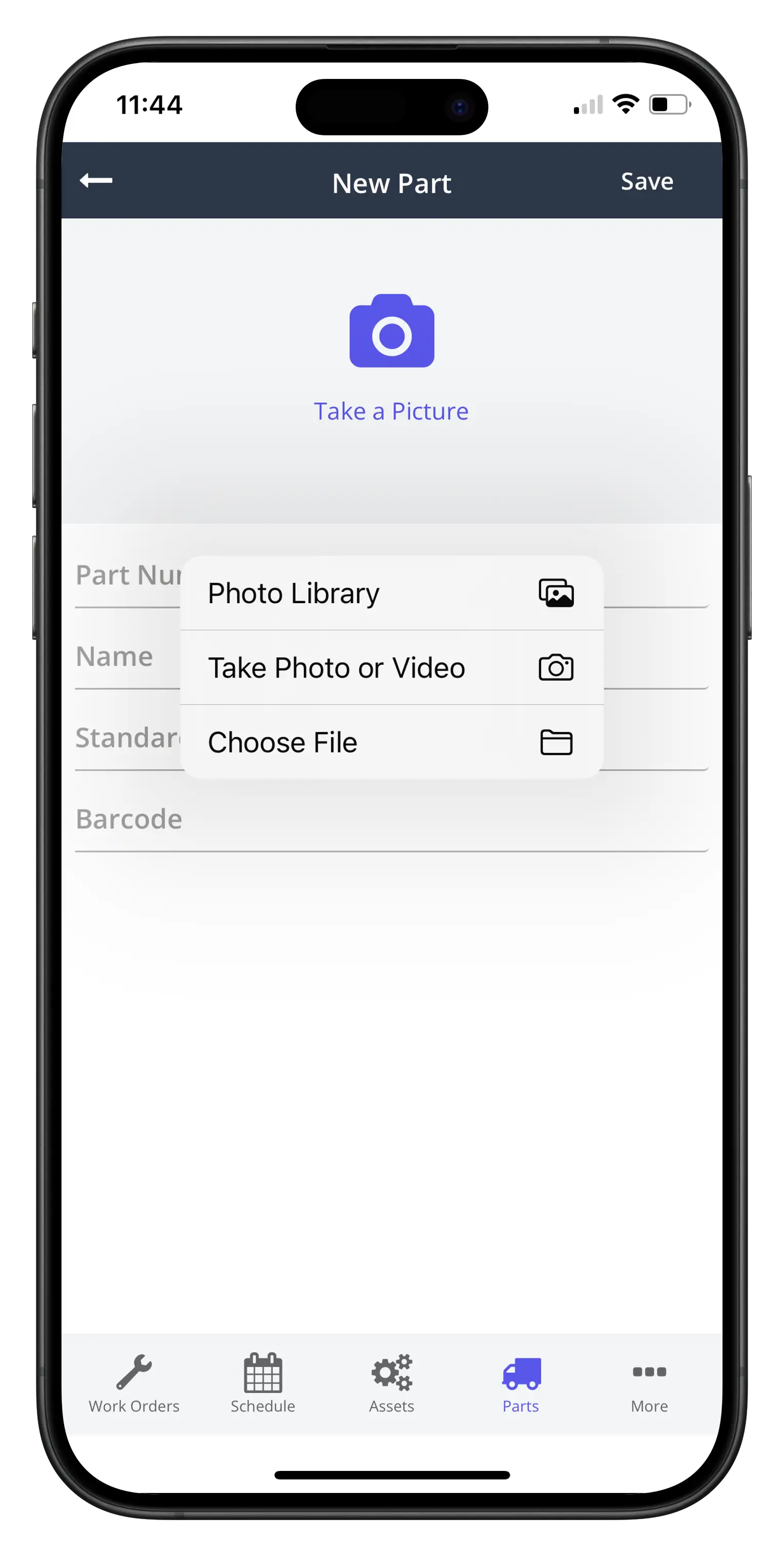 Add a Part using the Mobile App - 4