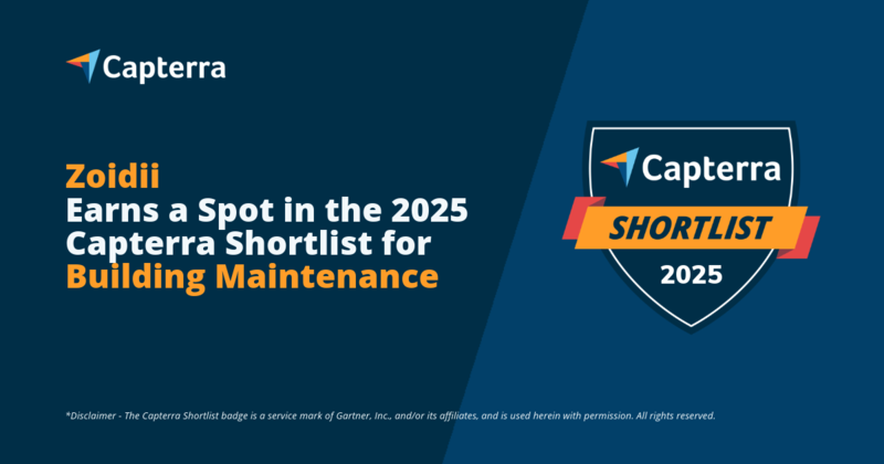 Zoidii Capterra Building Maintenance Award