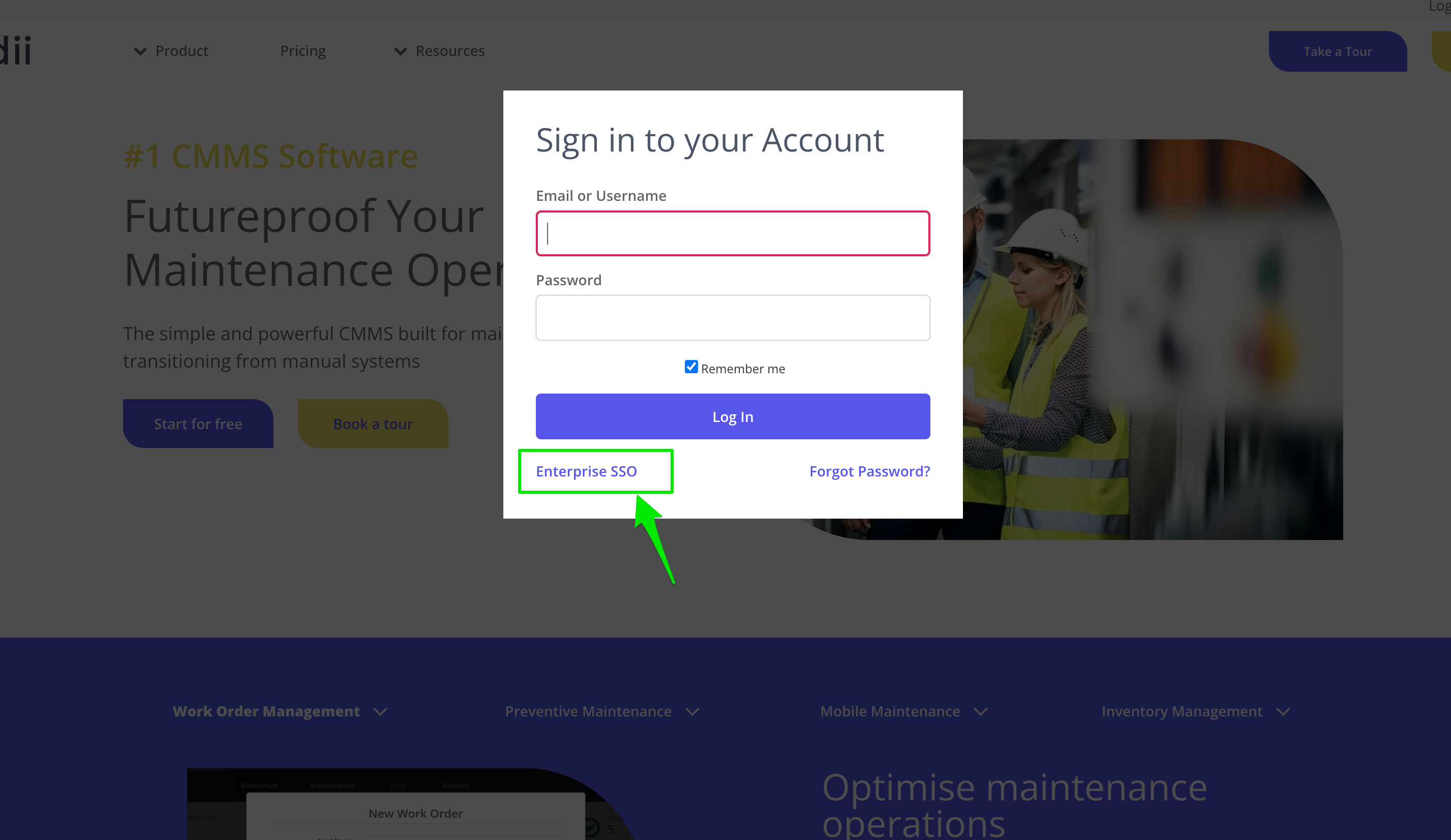 Zoidii CMMS Enterprise Login