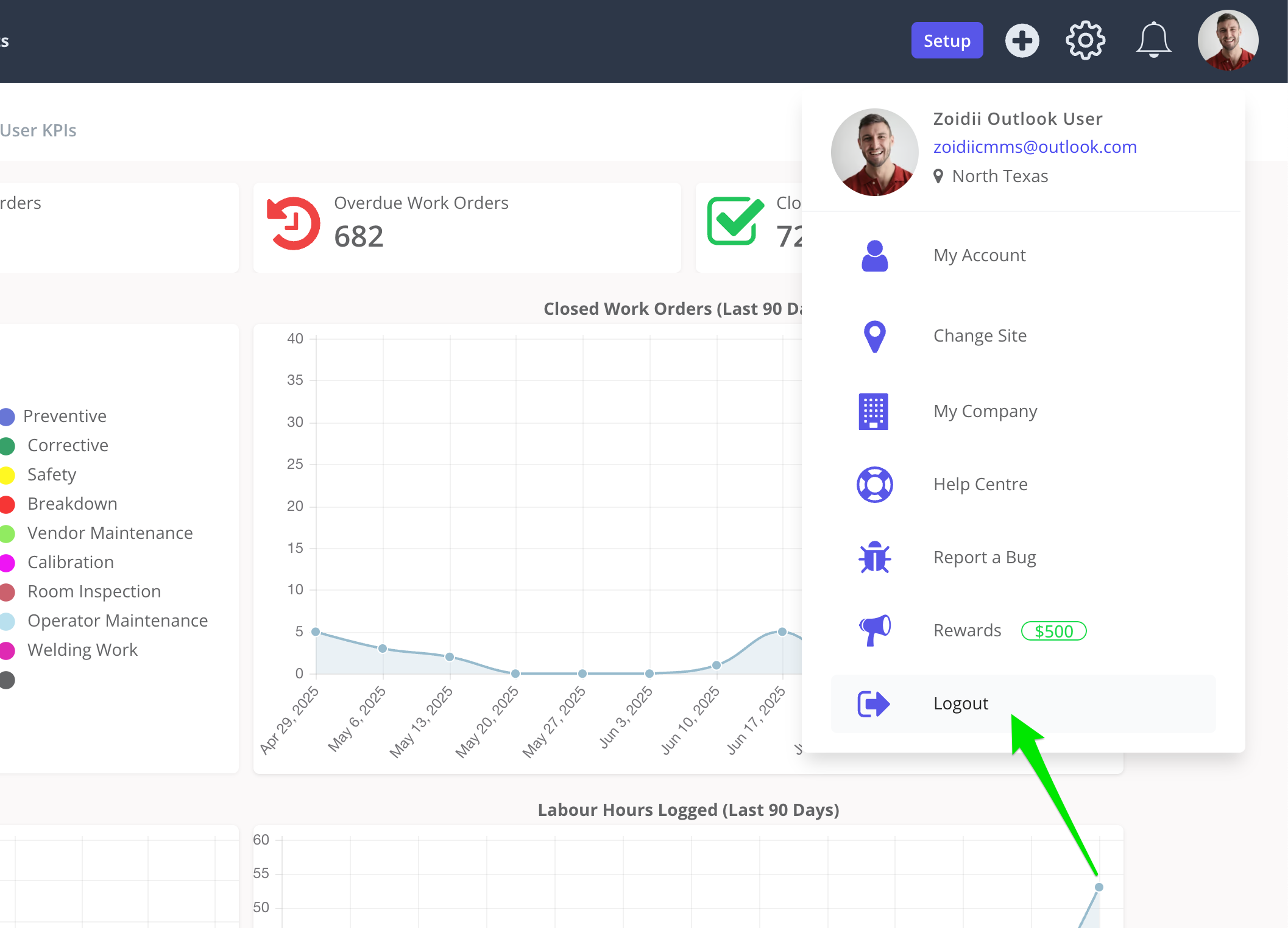 Zoidii Log out of system
