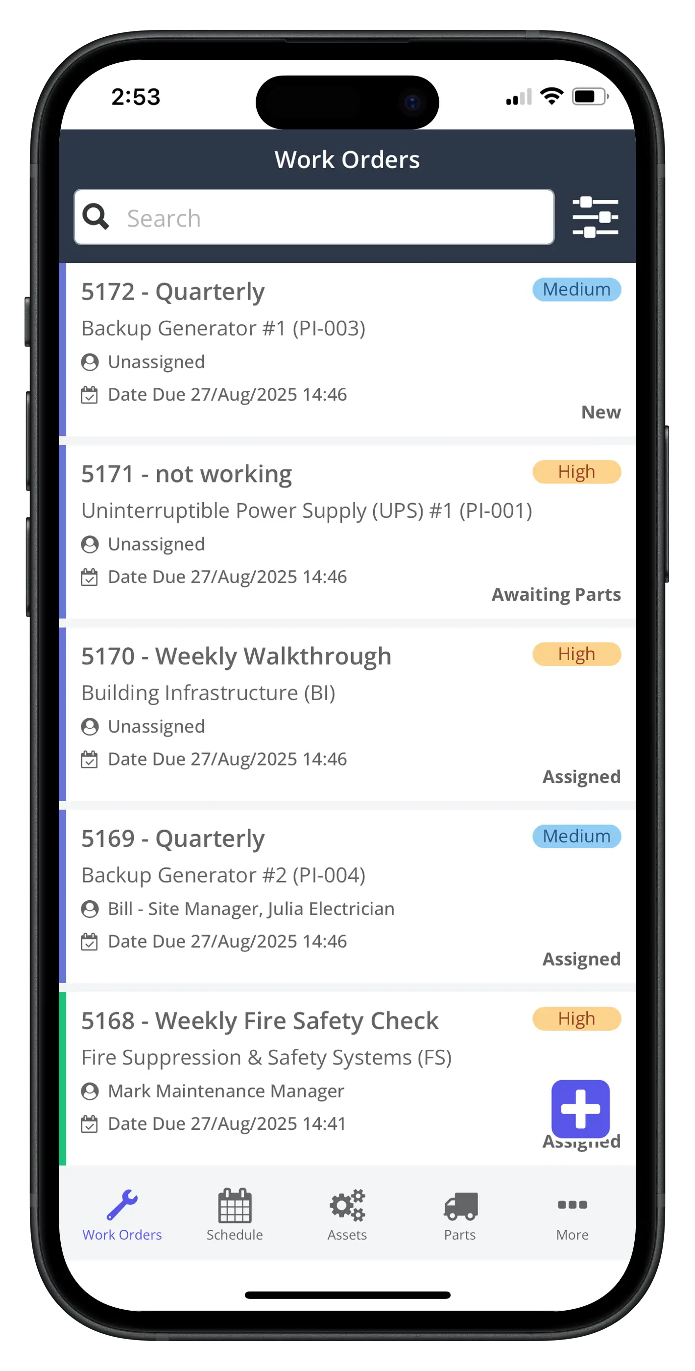 Easily organize and track your work orders