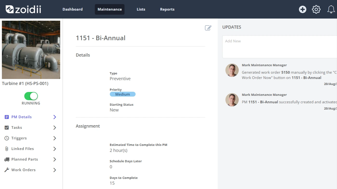 Automatically schedule preventive maintenance tasks
