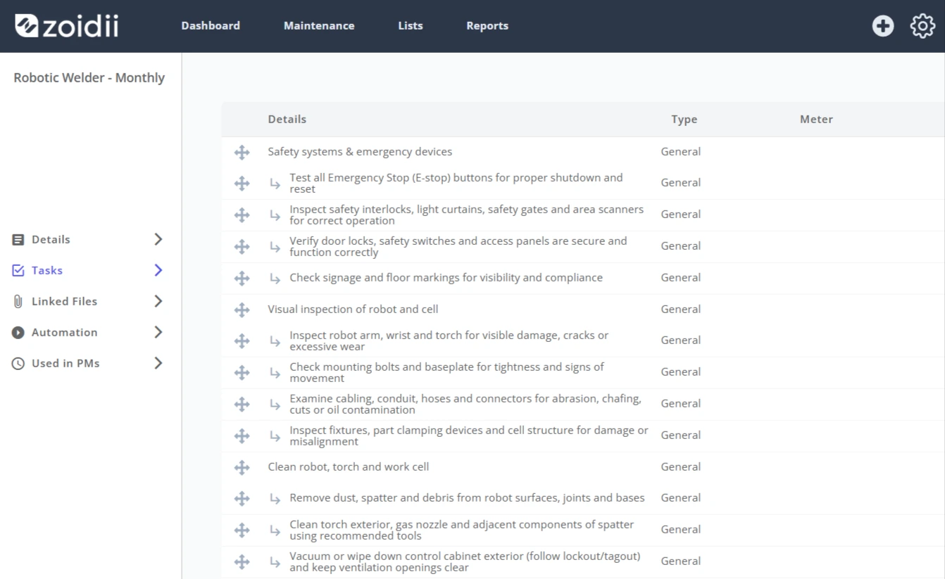 Standardize best maintenance practices