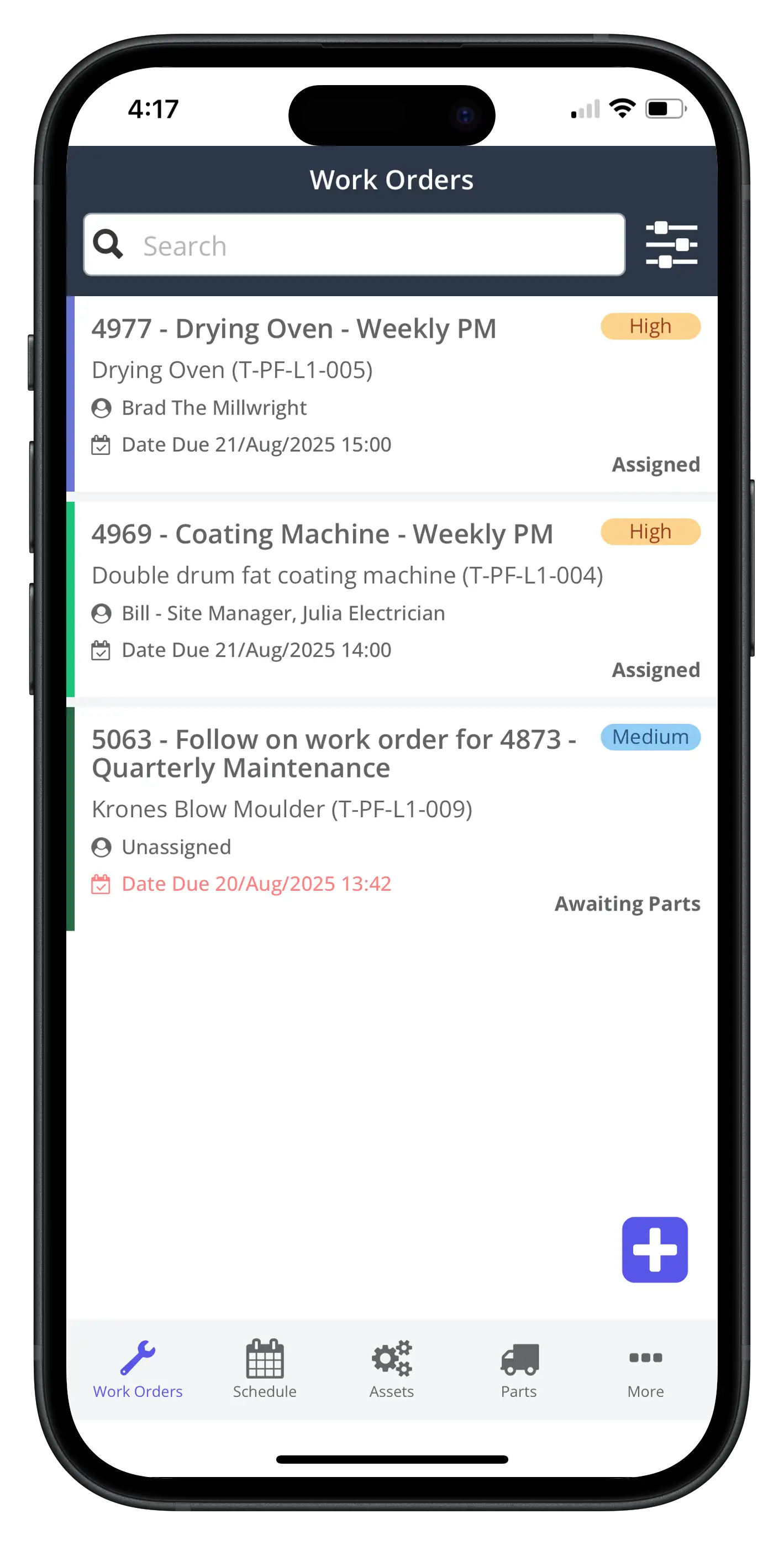 Capture work as you do it with CMMS Mobile