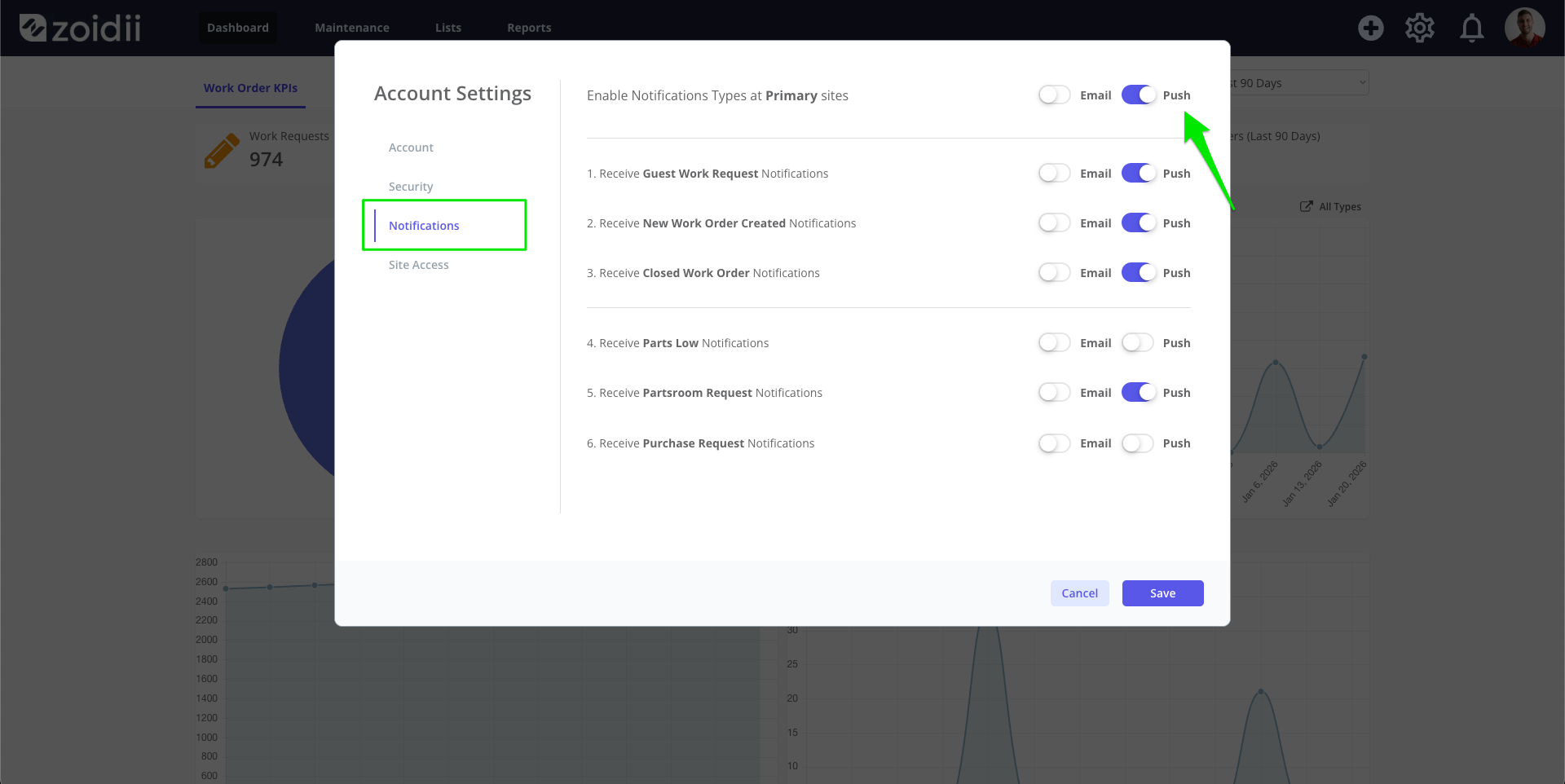 Zoidii New PUSH Notifications