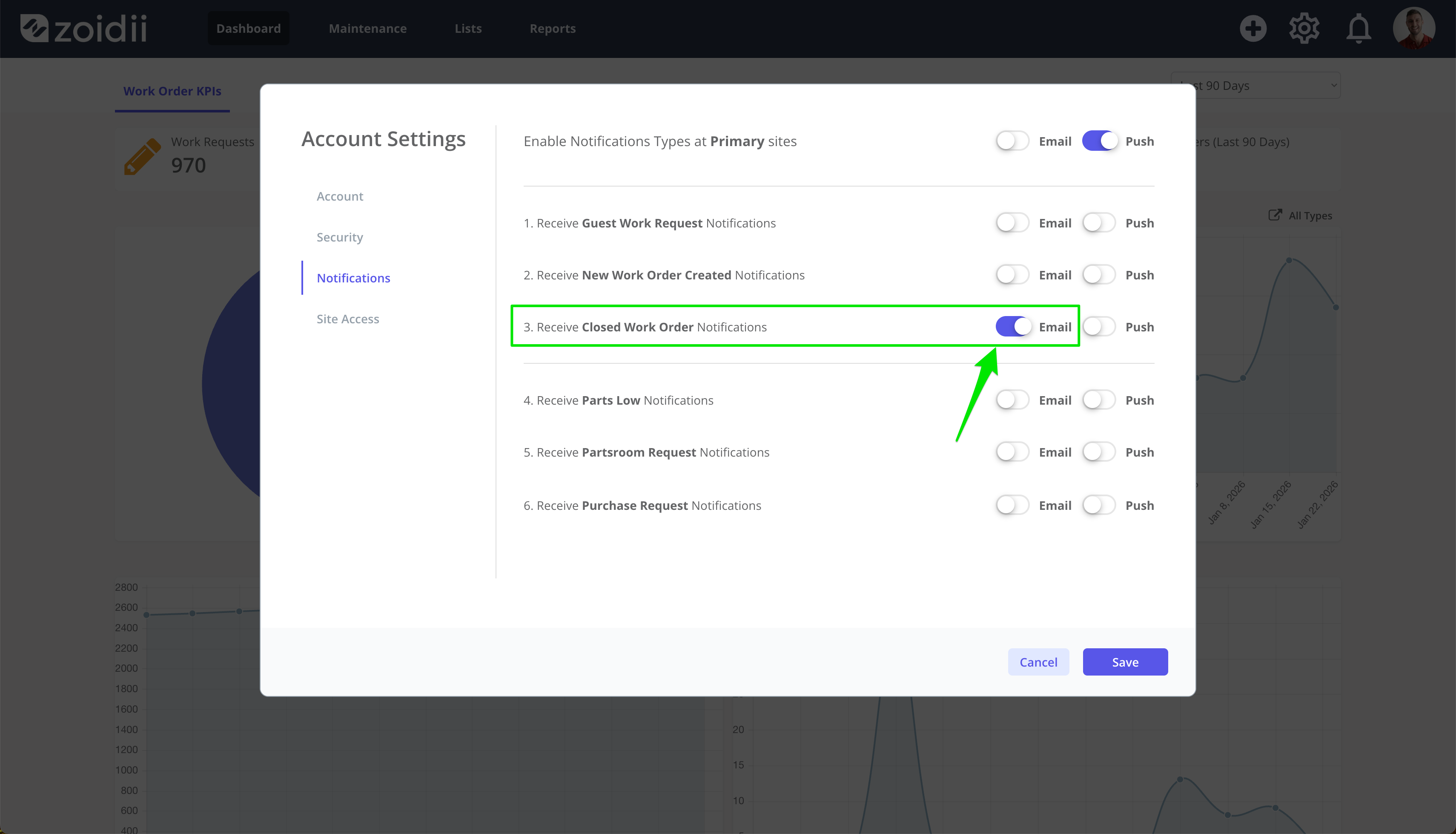 Zoidii Receive Closed Work Order Notifications 3